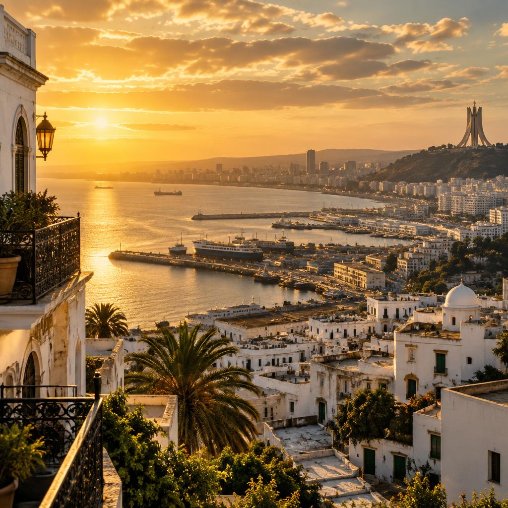 La baie d'Alger au coucher du soleil